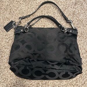 Coach handbag. Black C nylon.